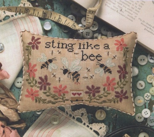 Honey bee cushion cross stitch - bee,