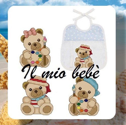 Schema punto croce - punto, orsetto